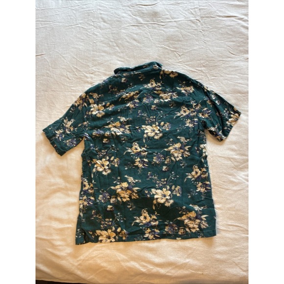 Abercrombie &Finch Men's Shirt Med Multi Summer Linen Blend Floral Boxy Relaxed - Picture 10 of 11